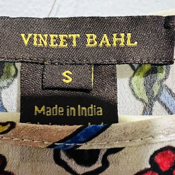 Anthropologie Vineet Bahl Embroidered Front Tie Boho Blouse Top Size Small - Picture 8 of 10